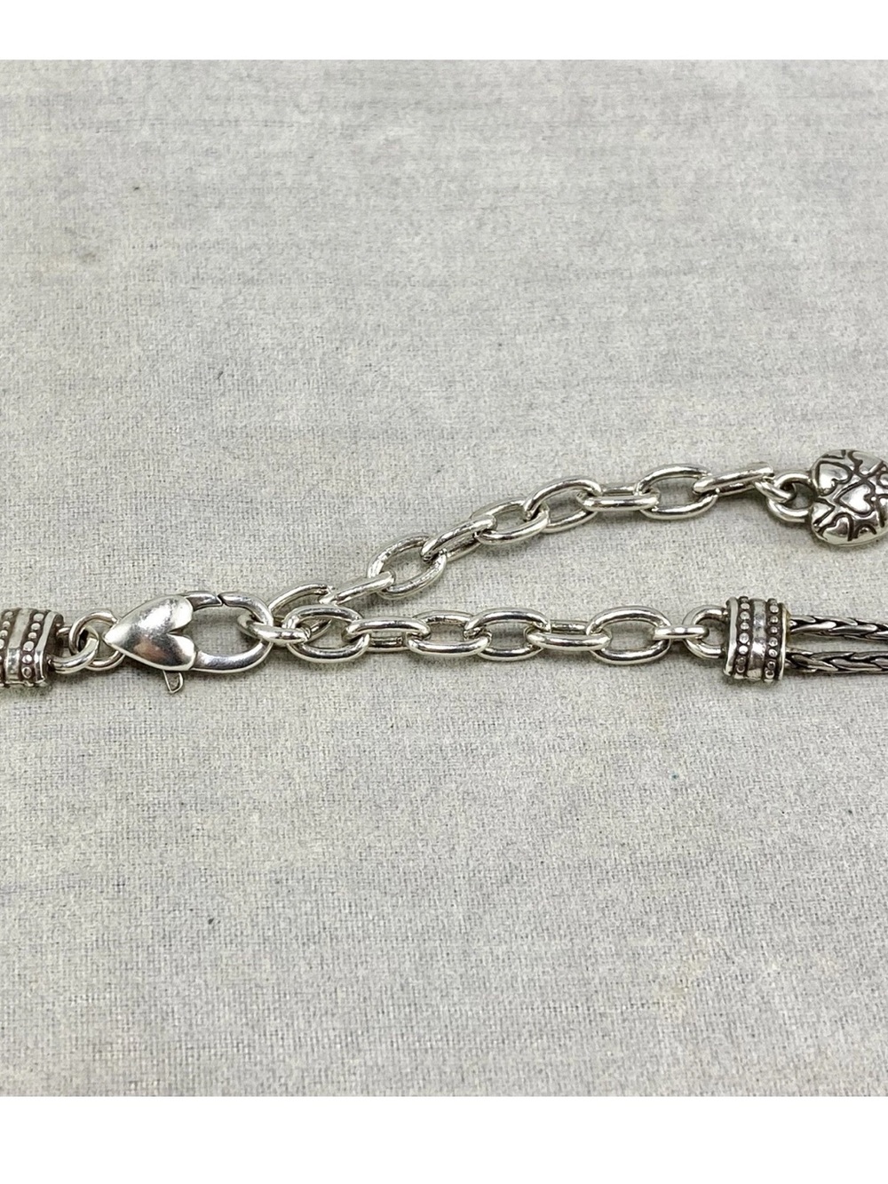 N341 NWOT Brighton silver plated double-strand chain retired pendant necklace - Picture 12 of 12